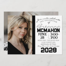 Convite de Fotografia para Graduação em Branco e P