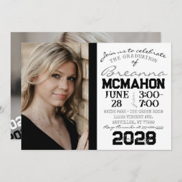 Convite de Fotografia para Graduação em Branco e P