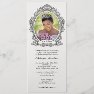 Convite de Fotografia para Quinceanera Branca e Ne