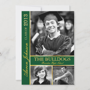 Convite de Fotografia Verde e Dourado para Hunter 