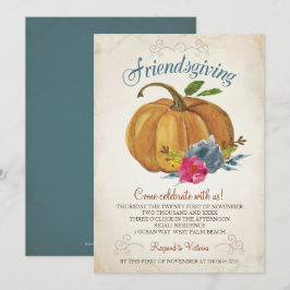 Convite de Friendsgiving - abóbora da acção de