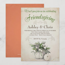 Convite de Friendsgiving - acção de graças