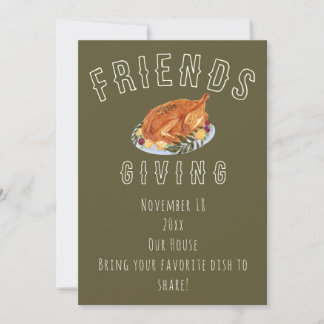 Convite de Friendsgiving Aquarela 