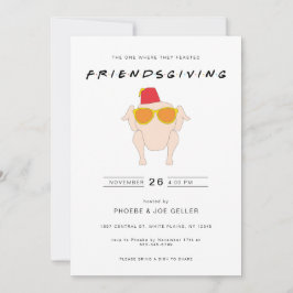 Convite de Friendsgiving com Ação de Graças do Per