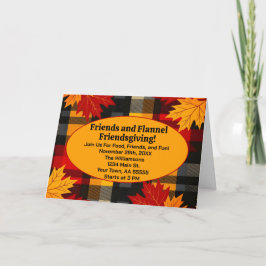 Convite de Friendsgiving Xadrez de Amigos e Amigos