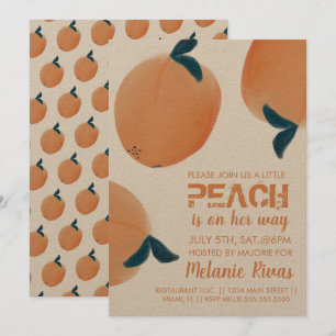 Convite de Fruta Pêssego para Chá de Bebê de Verão