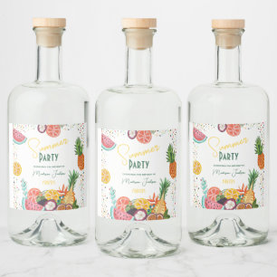 Convite de fruta tropical amarela para festa de ve