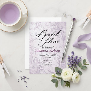 Convite de fundo floral roxo