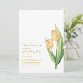 Convite de Funeral Celebração de Vida de Tulipa
