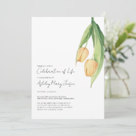Convite de Funeral Celebração de Vida de Tulipa