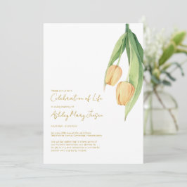 Convite de Funeral Celebração de Vida de Tulipa