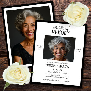 Convite de Funeral em 2 Fotos Preto e Branco
