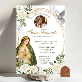 Convite de Funeral Espanhol Senhora de Guadalupe F