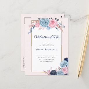 Convite de Funeral Floral de Celebração de Vida