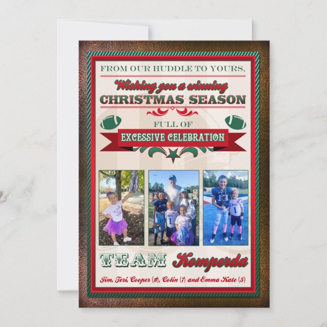 Convite de Futebol Personalizado Teri K Natal (Frente)