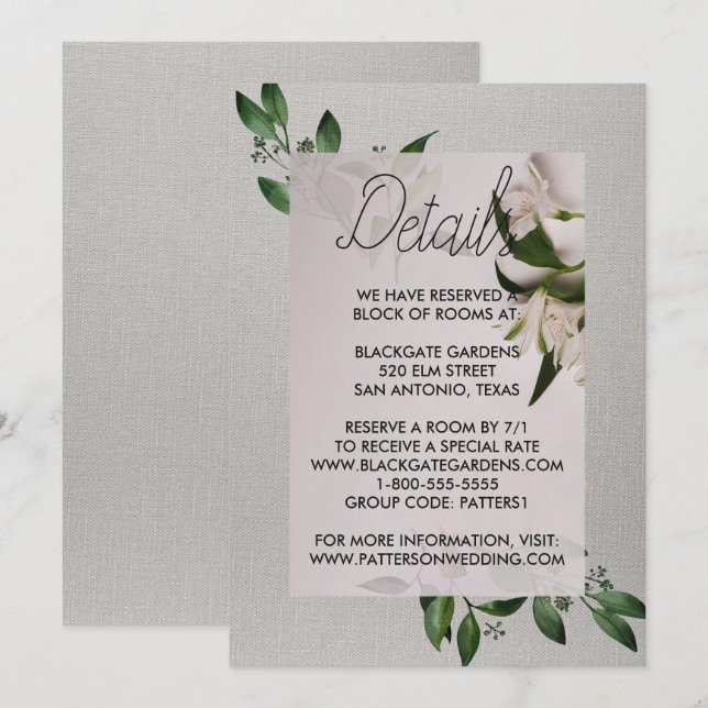 Convite de gabinete Elegante (Frente/Verso)