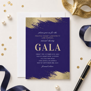 Convite de Gala Azul Dourado Evento Formal