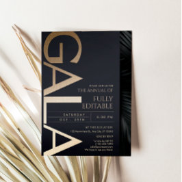 Convite de Gala Preto e Dourado Moderno
