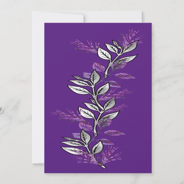 Convite de Galho Roxo e Prata (Frente)