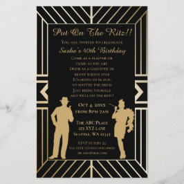 Convite de gangster garota flapper Orçamento Rugin