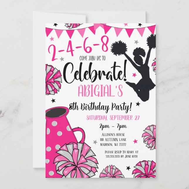 Convite de Garota Cheerleader (Frente)