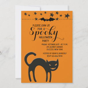 Convite de Gato de Halloween