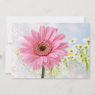Convite de Gerbera rosa para qualquer ocasião