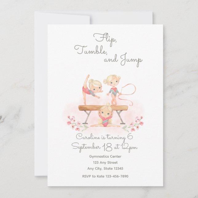 Convite de Ginástica Rosa (Frente)