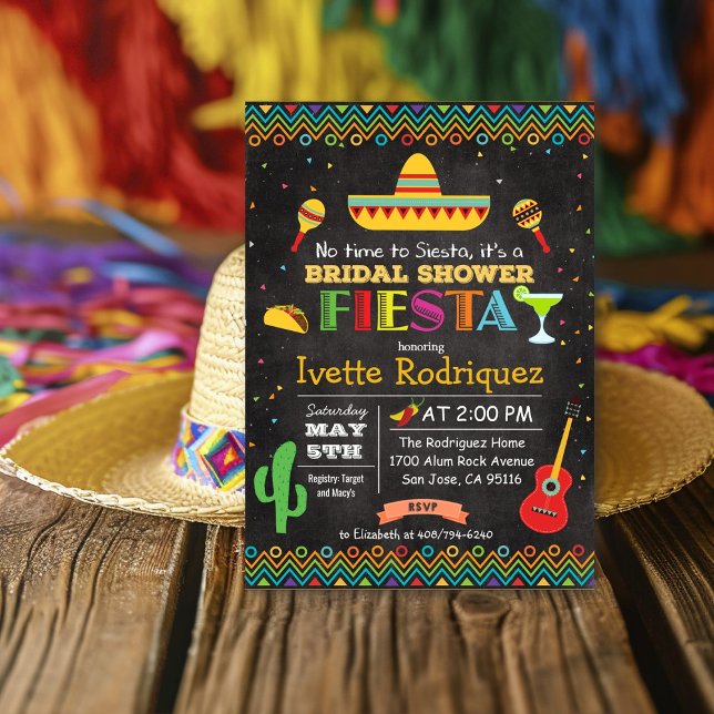 Convite de Giz para Chá de Noiva Mexicano Fiesta (Criador carregado)