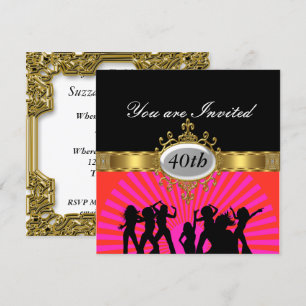 Convite de glamour para festa de aniversário disco