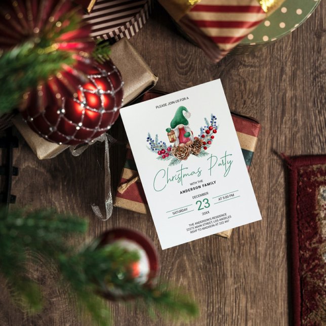 Convite de Gnomos de Natal & Pinhas (Criador carregado)