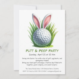 Convite de Golfe de Páscoa da Festa Putt & Peep