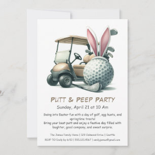 Convite de Golfe de Páscoa da Festa Putt & Peep
