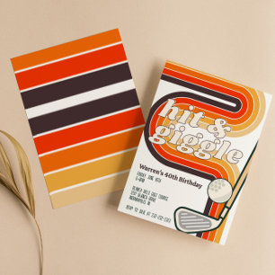 Convite de Golfe Retro Hit and Giggle