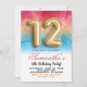 Convite de Gradação de Aniversário de 12