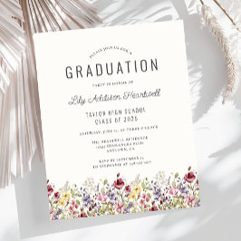 Convite de Graduação Boho Orçamento Flores Silvest