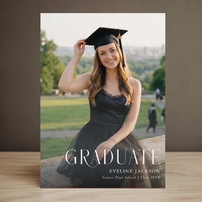 Convite de Graduação com Foto e Laço Preto (Criador carregado)
