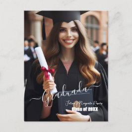 Convite de Graduação com Foto em Script Espanhol S