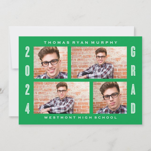 CONVITE DE GRADUAÇÃO DE COLAGEM DE FOTOGRAFIA EM F (Frente)