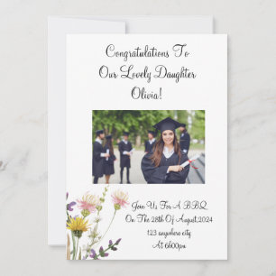 convite de graduação de foto floral personalizada