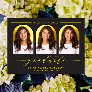 CONVITE DE GRADUAÇÃO DE SCRIPT MODERNO SIMPLES