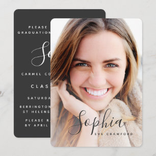 Convite de graduação de texto de script