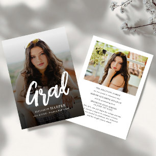 Convite de Graduação Foto Script Moderno para Form