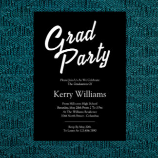 Convite de Graduação Preto e Branco Minimalista Si