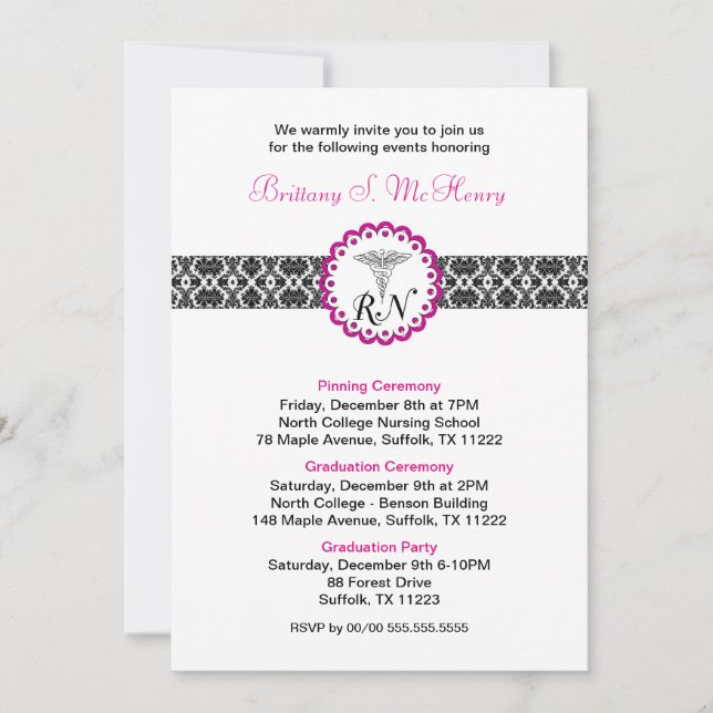 Convite de graduação RN / festa de formatura de pi (Frente)