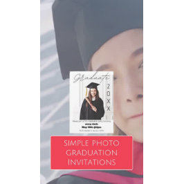 Convite de Graduação Simples com Foto Branco 20XX