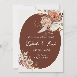 Convite de Grama das Pampas Boho – Florais Neutros