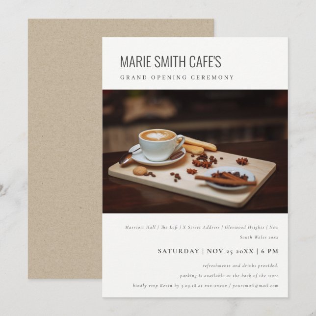 Convite de grande abertura para empresas de fotos  (Frente/Verso)