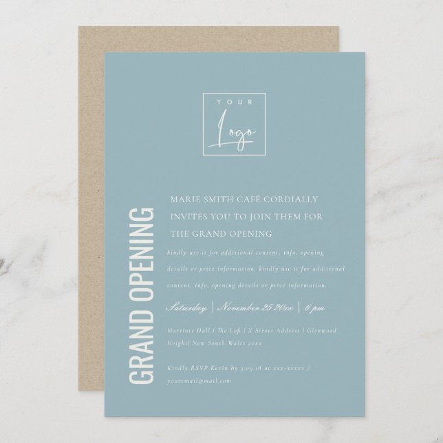 Convite de grande abertura para empresas de logoti (Frente/Verso)