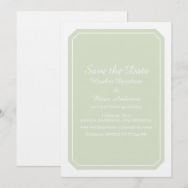 Convite de Green Simply Elegant Save the Date